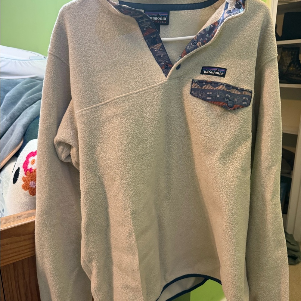 Patagonia Tan Fleece Men's Crewneck Sweater